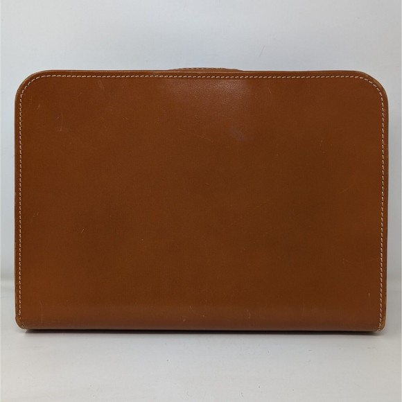Vintage Hugo Bosca Built Cowhide Zip Briefcase Attaché Case Brown Leather 16x11 - Picture 2 of 16